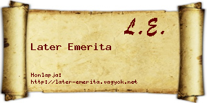 Later Emerita névjegykártya